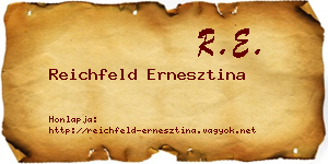 Reichfeld Ernesztina névjegykártya