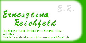 ernesztina reichfeld business card
